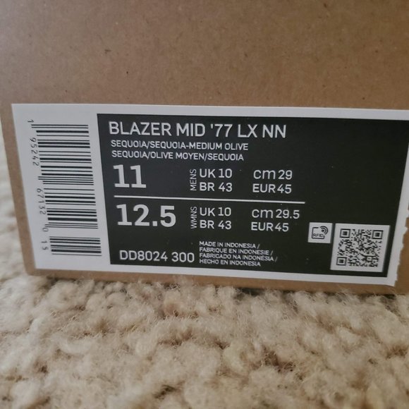 Nike Blazer Mid ‘77 Sequoia Quilt Size 11 New With Box DD8024-300 main image 8